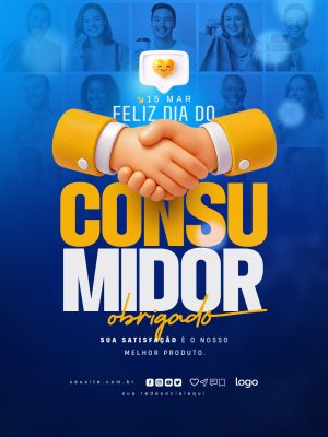 Dia do Consumidor 15 Mar Feliz Obrigado Sua Satisfação PSD Editável