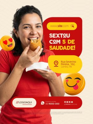 Pastelaria Sextou Com S de Saudade Coxinha PSD Editável