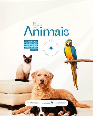 Dia Nacional dos Animais 14 de Março Proteção e Amor Social Media PSD Editável