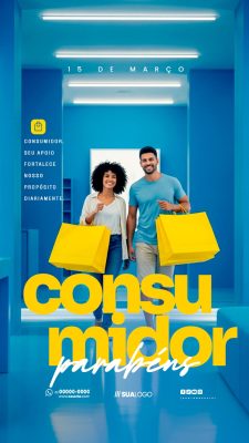 Story consumidor 15 de Marco Parabéns Consumidor Post PSD Editável