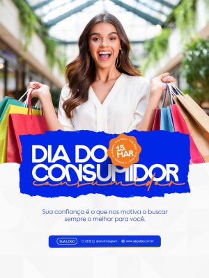 Dia do Consumidor 15 de Março Banner Alegre PSD Editável