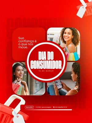 Dia do Consumidor Sua Confiança Dia 15 de Março Modelo PSD Editável