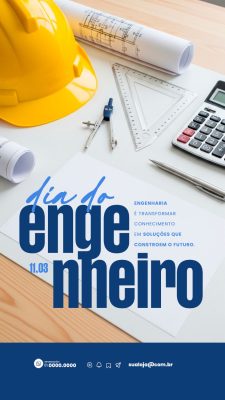 Story Dia do Engenheiro 11 de Março Engenharia Constrói o Futuro PSD Editável