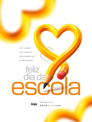 Feliz Dia da Escola 15 de Março PSD Editável