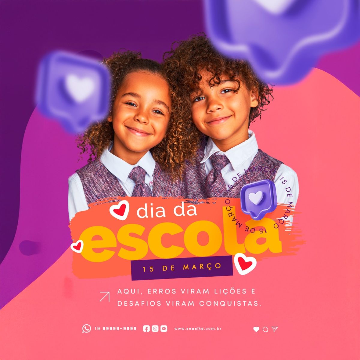 Dia da Escola 15 de Março PSD Editável