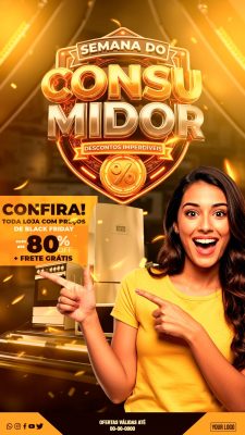 Semana do Consumidor Descontos Imperdíveis Ofertas Black Friday PSD Editável