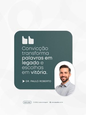 Post Motivacional Convicção Transforma Palavras PSD Editável