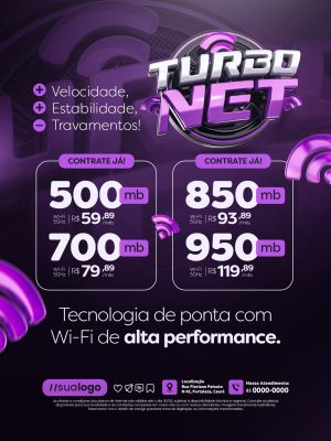 Turbo Net Internet Planos Contrate Já Ofertas PSD Editável