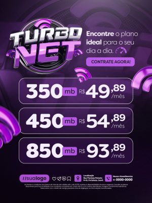 Turbo Net Planos de Internet Contrate Agora PSD Editável