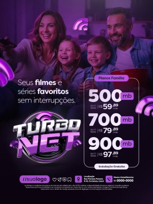 Turbo Net Filmes e Séries Favoritos Planos Família PSD Editável