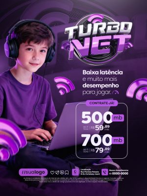 Turbo Net Baixa Latência e Muito Mais Desempenho Para Jogar PSD Editável