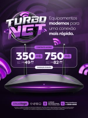 Turbo Net Equipamentos Modernos para Conexão Rápida PSD Editável