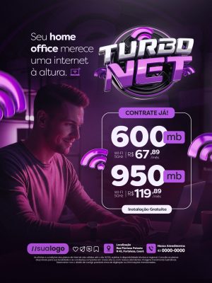 Turbo Net Home Office Contrate Já PSD Editável