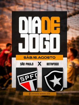 Futebol Dia de Jogo São Paulo vs Botafogo Template Editável Esporte PSD Editável