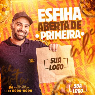 Esfiha Aberta de Primeira Delivery de Alimentos PSD Editável