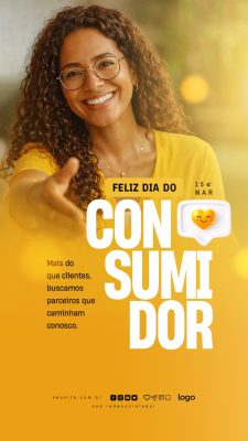 Consumidor Feliz Dia do Consumidor 15 de Março Story PSD Editável