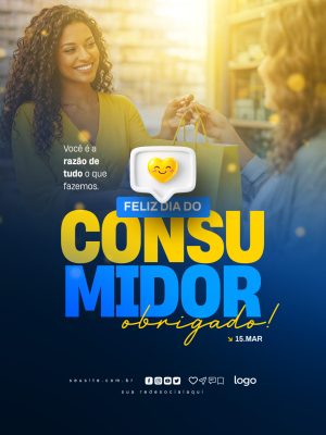 Dia do Consumidor Obrigado pela Preferência Arte Moderna PSD Editável