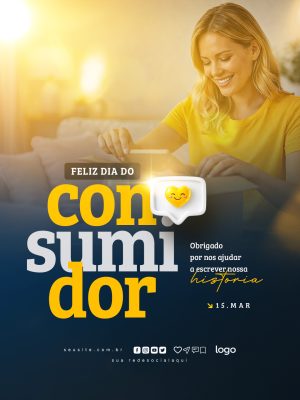Dia do Consumidor Agradecimento ao Cliente Post Social PSD Editável