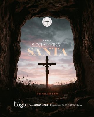 Sexta-Feira Santa 03 Abr Por Nós, Até o Fim Post Instagram PSD Editável