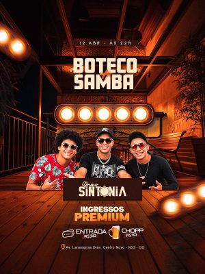 Flyer Próximos Shows Festa Boteco Samba Grupo Sintonia Ingressos Premium PSD Editável