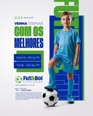 Escolinha de Futebol Venha Treinar Com Os Melhores PSD Editável