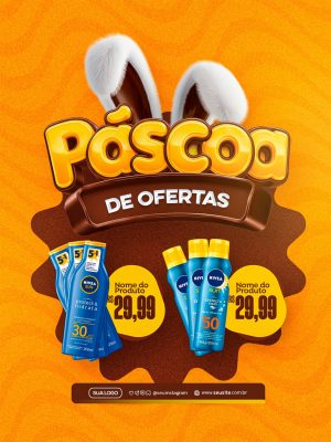 Páscoa de Ofertas o Melhor Para Você PSD Editável
