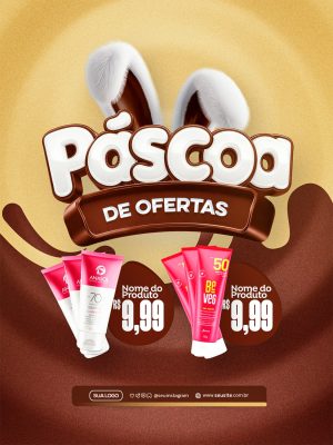 Páscoa De Ofertas Super Descontos Promoção Comércio PSD Editável