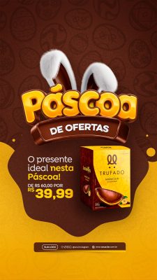 Páscoa De Ofertas Super Trunfado Chocolate Banner PSD Editável