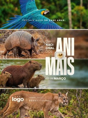 Dia Nacional dos Animais 14 de Março PSD Editável