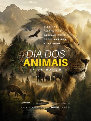 Dia dos Animais 14 de Março Carinho e Lealdade PSD Editável