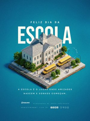 Feliz Dia da Escola 15 de Março PSD Editável