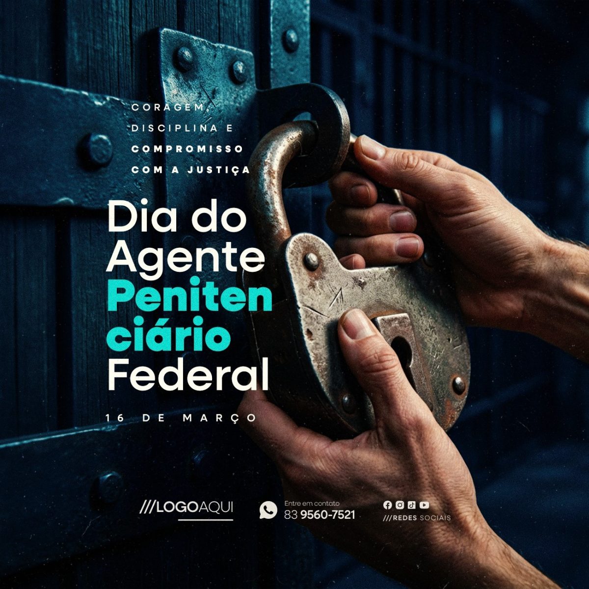Dia do Agente Penitenciário Federal 16 de Março PSD Editável