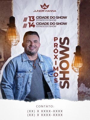 Junior Vianna Próximos Shows Flyer Artístico PSD Editável