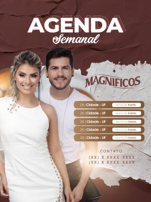 Agenda Semanal Magníficos Banda Cantores PSD Editável