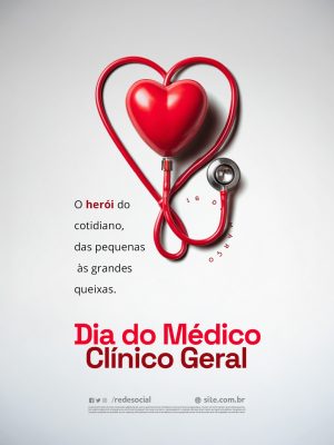 Dia do Médico Clínico Geral 16 de Março Herói do Cotidiano PSD Editável