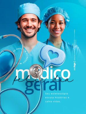 Dia do Médico Clínico Geral 16 de Março PSD Editável