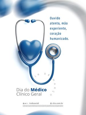 Dia do Médico Clínico Geral 16 de Março PSD Editável