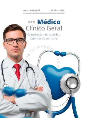Dia do Médico Clínico Geral 16 de Março PSD Editável
