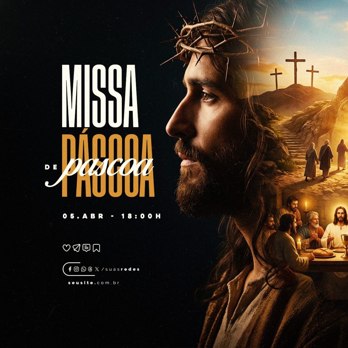 Missa de Páscoa 05 Abril  PSD Editável