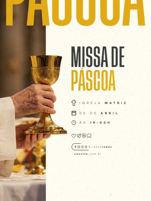 Missa de Páscoa 05 de Abril PSD Editável