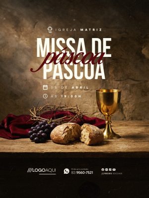 Missa de Páscoa Igreja Matriz 05 de Abril PSD Editável