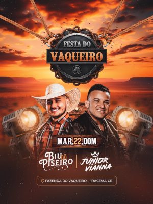 Festa do Vaqueiro Mar 22 Dom Buiu do Piseiro Junior Vianna PSD Editável