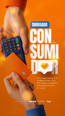 Obrigado Consumidor 15 Mar Marketing Digital PSD Editável