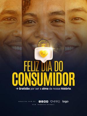 Feliz Dia do Consumidor Gratidão pela história Banner PSD Editável