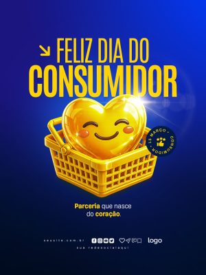 Dia do Consumidor Feliz Parceria que Nasce do Coração PSD Editável