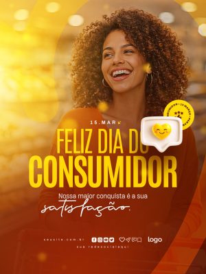 Dia do Consumidor 15 de Março Feliz Satisfação PSD Editável