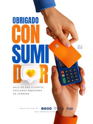 Obrigado Consumidor Agradecimento ao Cliente Parceria de Jornada PSD Editável