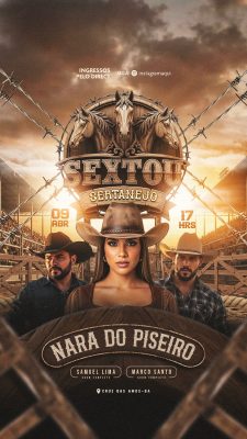 Flyer Sextou Sertanejo Social Media Story PSD Editável