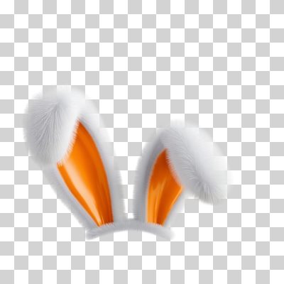 Páscoa Orelhas de Coelho Brancas e Laranjas para Design PNG Transparente