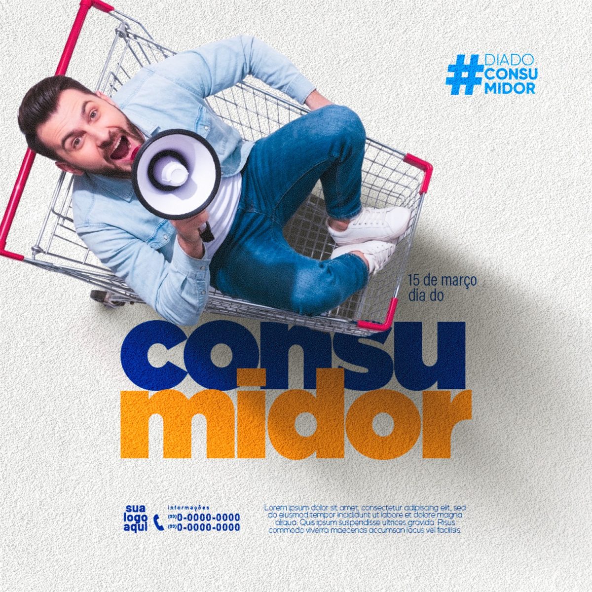 Dia do Consumidor 15 de Março Celebração de Compras PSD Editável